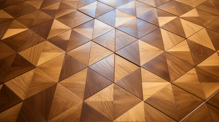 Luxurious Parquet: A detailed shot capturing the beauty of parquet flooring, where geometric patterns of wood create a sense of opulence.