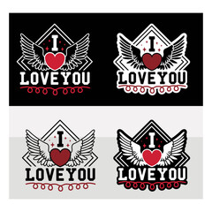 I Love You Svg T-shirt Design, Valentine Day svg, 14 February Svg, Love Day, Valentines Gift