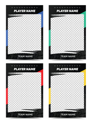 Sport player trading card frame border template design