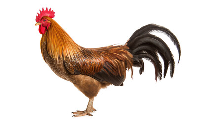 Fototapeta premium A rooster isolated on transparent background, PNG image with background removed, Created with Generative Ai technology.