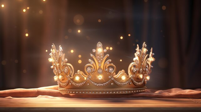 Exquisite Valentine's Day Gem Crown - Luxurious Beauty in Isolation