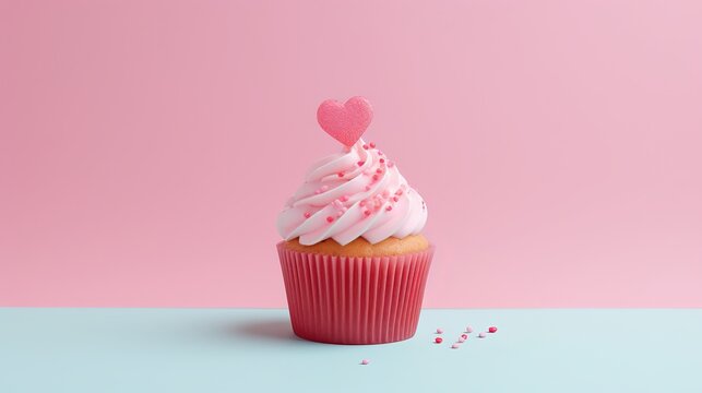 Indulging Heart Cupcake Treat: Sweetness in Gleaming Heart-shaped Temptations