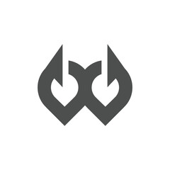Letter W logo design vector icon idea with creative concept