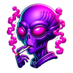 Purple Alien sticker 