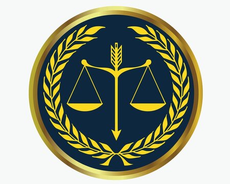Lawyer logo, Law firm logo, scale of justice Golden icon, Lawyer attorney symbol , Sword and scale of justice icon