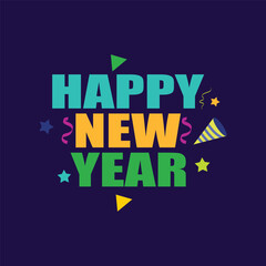 Naklejka na ściany i meble 2024 Happy New Year banner Design. Greeting Card, Banner, Poster. Vector Illustration. Happy new year 2024 design for poster, banner, greeting and new year 2024 celebration.