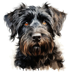 watercolor Black Russian Terrier clipart