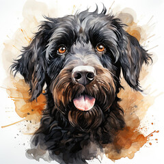 watercolor Black Russian Terrier clipart
