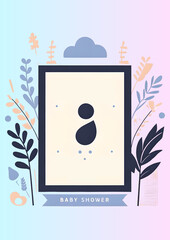 baby shower, gender reveal, poster, generative AI