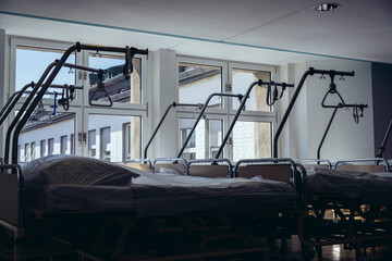 Storage of beds in hospital