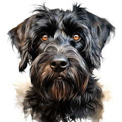 watercolor Black Russian Terrier clipart