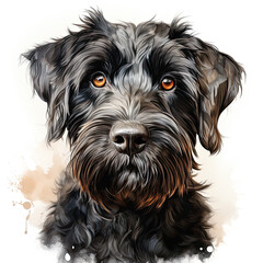 watercolor Black Russian Terrier clipart
