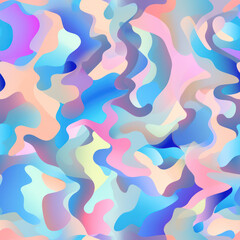 Fototapeta na wymiar Seamless Abstract Camouflage Dirty Fabric Rainbow Pattern Background