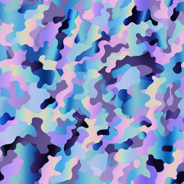 Seamless Abstract Camouflage Dirty Fabric Rainbow Pattern Background
