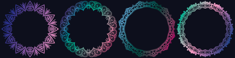 ornamental colorful art frame design pack.