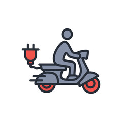 electric scooter icon. vector.Editable stroke.linear style sign for use web design,logo.Symbol illustration.