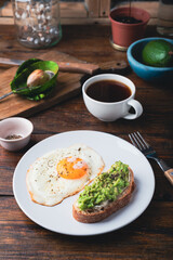 Avocado toast with fried egg