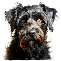 watercolor Black Russian Terrier clipart