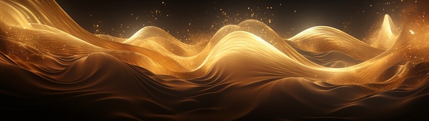 Waves of golden sand flowing and colliding in a kinetic dance. - obrazy, fototapety, plakaty