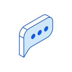 Isometric icon in outline. Modern flat vector Illustration. Message box symbol. Social media marketing icon.