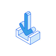 Isometric icon in outline. Download symbol. Social media marketing icon.