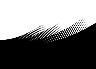 Smooth transition from black to white. Basis for packaging design, printing, advertising. Modern pattern. Striped arcs. Curve vector background.