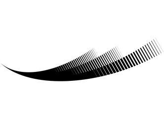 Abstract vector pattern of striped arcs. Black on white. Modern design element. Vector background.