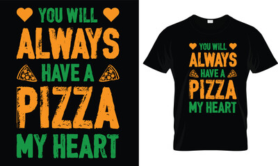 Pizza t-shirt design vector graphic.