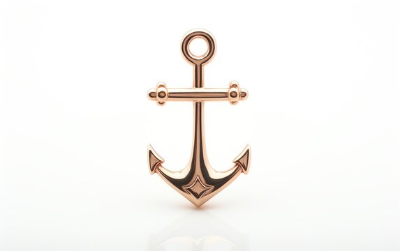 a gold anchor on a white background