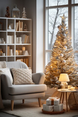 Fototapeta na wymiar Wohnzimmer mit Weihnachtsbaum