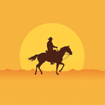 a silhouette of a man riding a horse