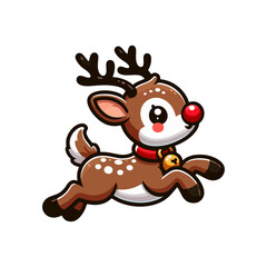 Cute vector illustration of christmas deer xmas reindeer. Ai Generated