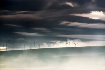Great Britain, Scotland, East Lothian, Lammermuir HIlls, Crystal Rig Wind Farm