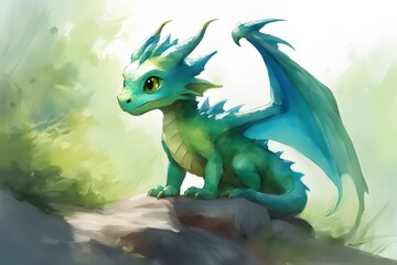Obraz premium Dragon Illustration, Wallpaper