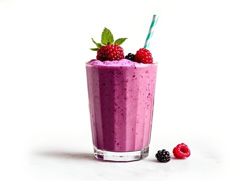 A Vibrant Berry Shake With Whole Blackberries