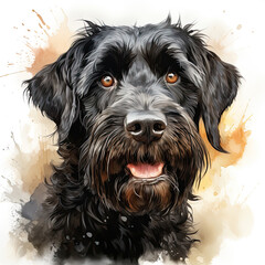 watercolor Black Russian Terrier clipart