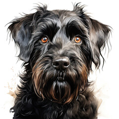 watercolor Black Russian Terrier clipart