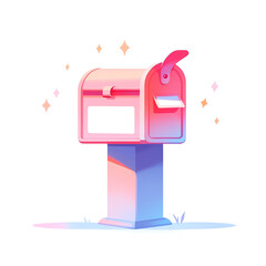 a pink and white mailbox