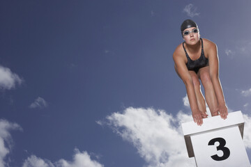 Swimmer on Starting Block
