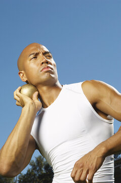 Man About to Throw Shot Put