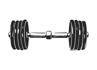 vintage retro powerlifting bodybuilding gym fitbarbell with barbell icon design template vector isolated illustration - obrazy, fototapety, plakaty
