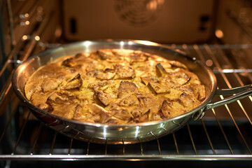 pie being cooked in the oven in the kitchen