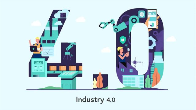 industry 4.0 industrial automation artificial intelligence animation 4k