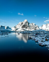Winter scene in Arctic Circle of Norway