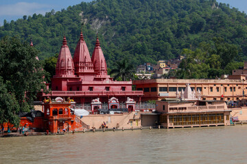 Bholanath Sevashram temple, embankment of the Ganiga River, the city of Haridwar. India