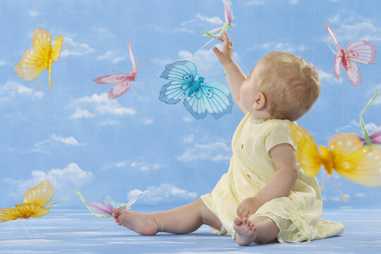 Baby with Butterflies
