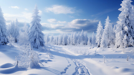 Beautiful winter background wallpaper landscape very snow blue sky
