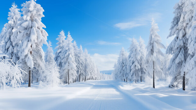 Beautiful winter background wallpaper landscape very snow blue sky