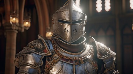 Naklejka premium Knight in castle