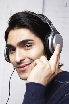 Portrait of Man Wearing Headphones